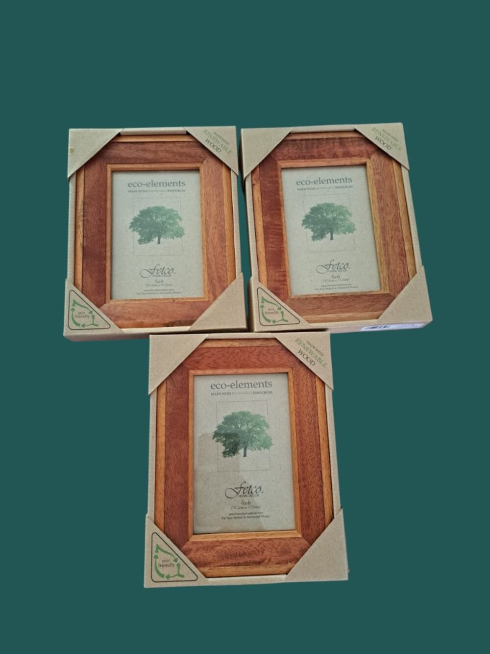 Fetco Wooden Picture Frames in Natural Brown (Set of 3) - Picture 4 of 6